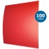 Design ventilatierooster vierkant (lucht afvoer & toevoer) Ø100mm - gebogen GLAS - mat rood