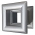 Vierkant deurrooster 29 x 29mm - kunststof metallic grijs