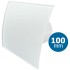 Pro-Design badkamer/toilet ventilator - STANDAARD (KW100) - Ø100mm - gebogen GLAS - mat wit