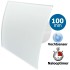 Pro-Design badkamerventilator - TIMER + VOCHTSENSOR (KW100H) - Ø 100mm - gebogen GLAS - mat wit