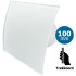 Pro-Design badkamer/toilet ventilator - TREKKOORD (KW100W) - Ø 100mm - gebogen GLAS - mat wit