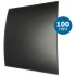 Design ventilatierooster vierkant (lucht afvoer & toevoer) Ø100mm - gebogen GLAS - mat zwart